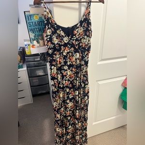 Lulus Everlasting Bliss Navy Blue Floral Print Maxi Dress